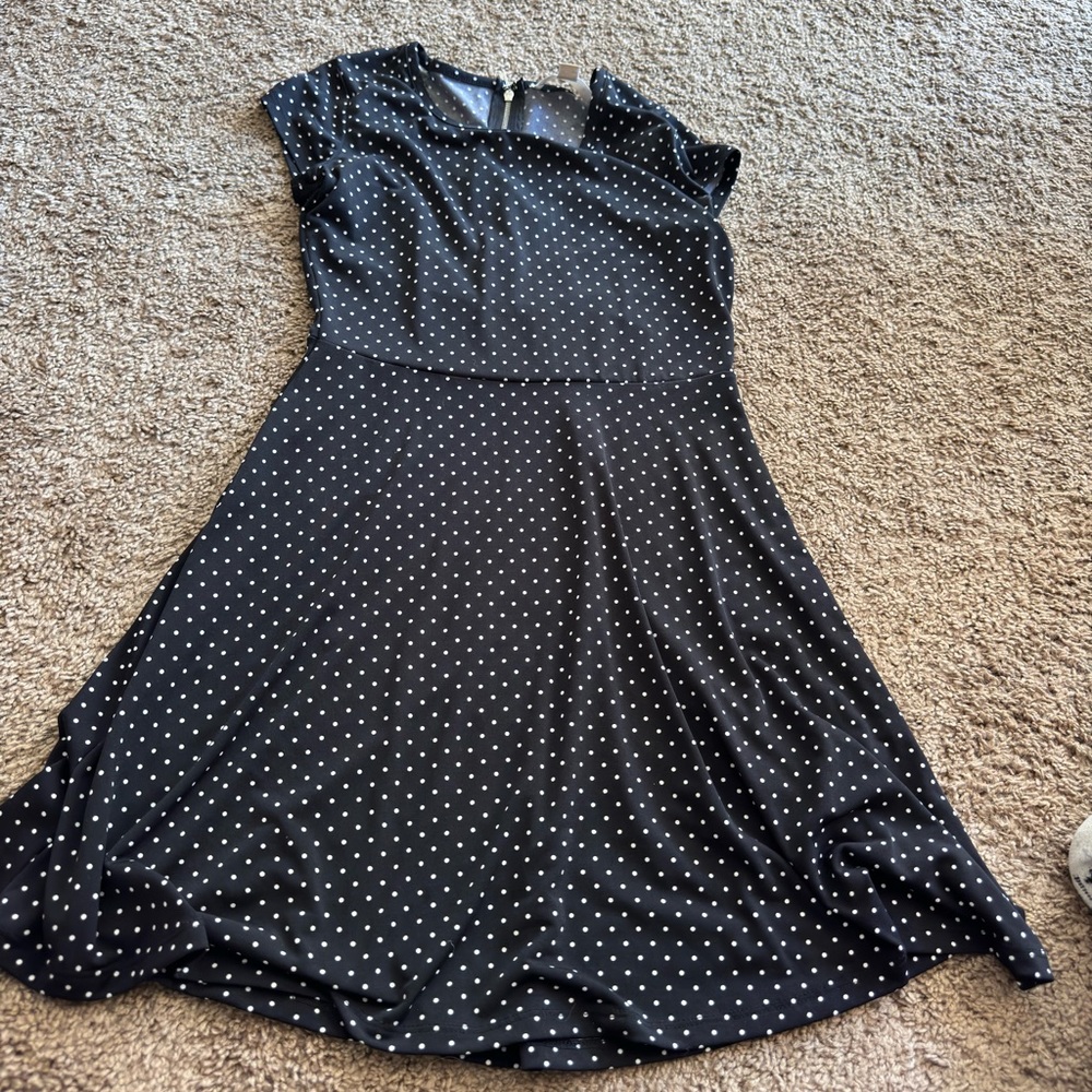 Black Michael kors fit and flare Polka Dot Dress